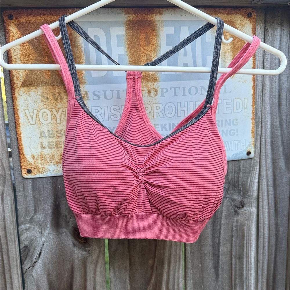 CALIA by Carrie Underwood Pink and Gray Sports Bra